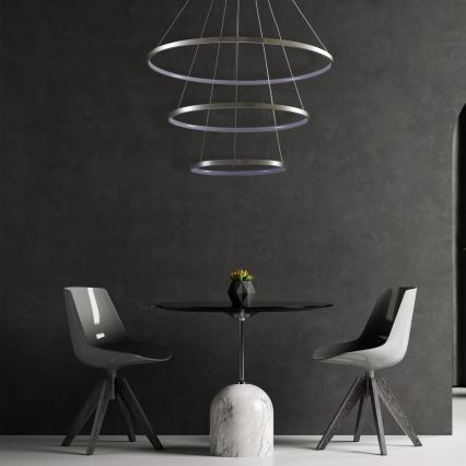 LED pendel LEA LED/60W/230V 4000K diameter 80 cm mat krom