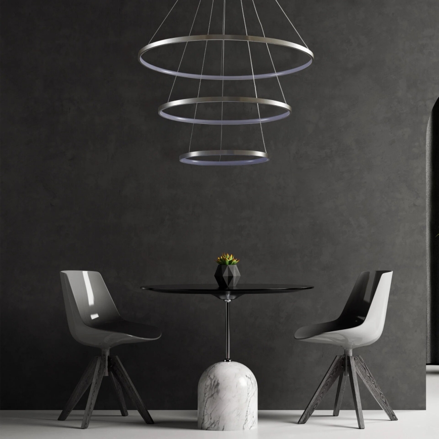LED pendel LEA LED/60W/230V 4000K diameter 80 cm mat krom