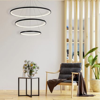 LED pendel LEA LED/60W/230V 4000K diameter 80 cm sort