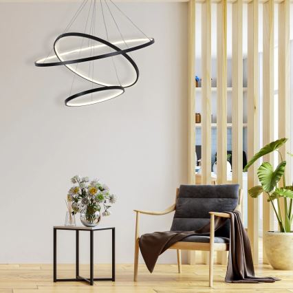 LED pendel LEA LED/60W/230V 4000K diameter 80 cm sort