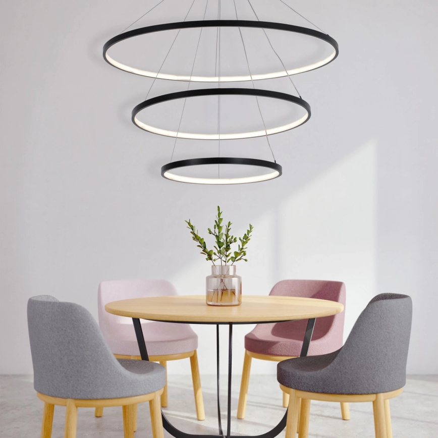 LED pendel LEA LED/60W/230V 4000K diameter 80 cm sort