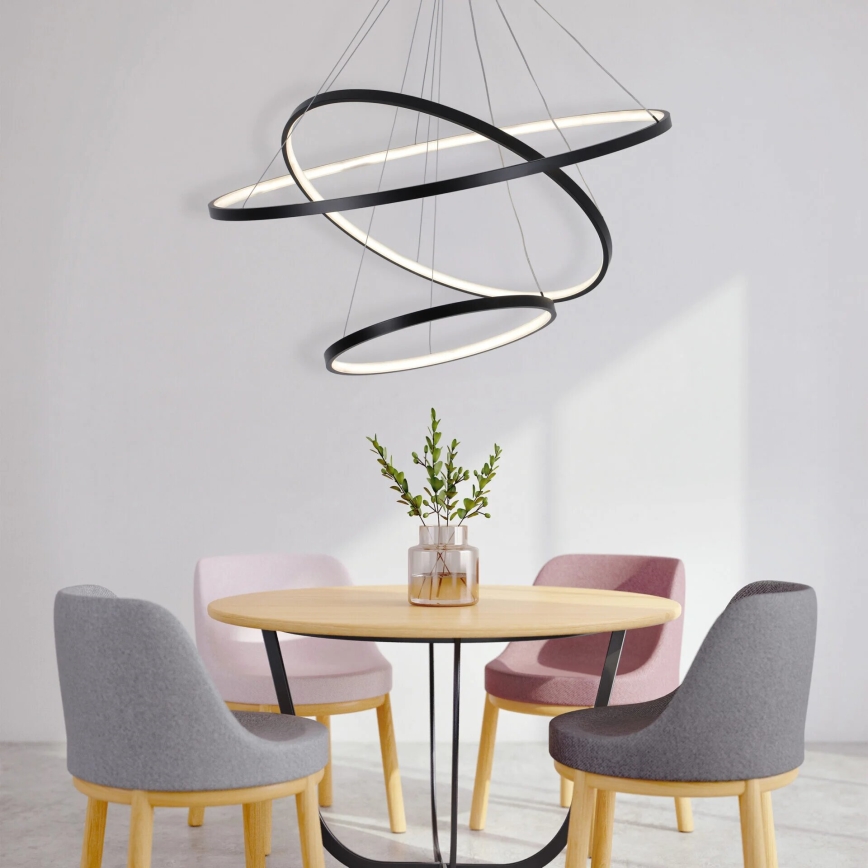 LED pendel LEA LED/60W/230V 4000K diameter 80 cm sort