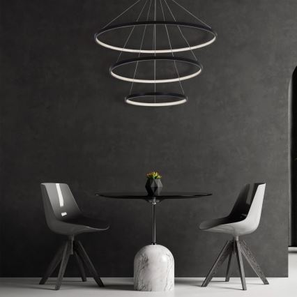 LED pendel LEA LED/60W/230V 4000K diameter 80 cm sort
