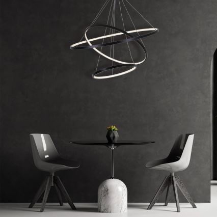 LED pendel LEA LED/60W/230V 4000K diameter 80 cm sort