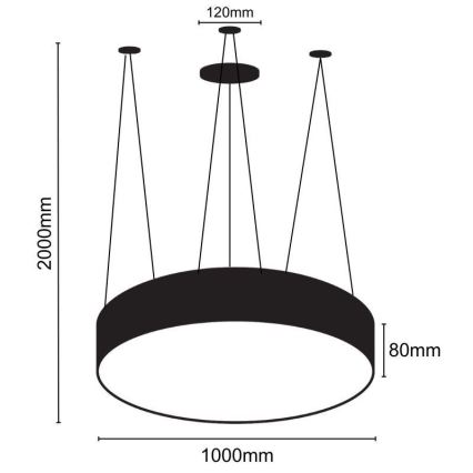 LED pendel LED/100W/230V 4000K diameter 100 cm