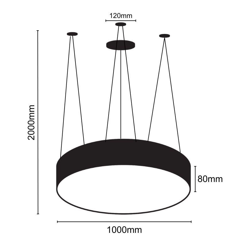 LED pendel LED/100W/230V 4000K diameter 100 cm