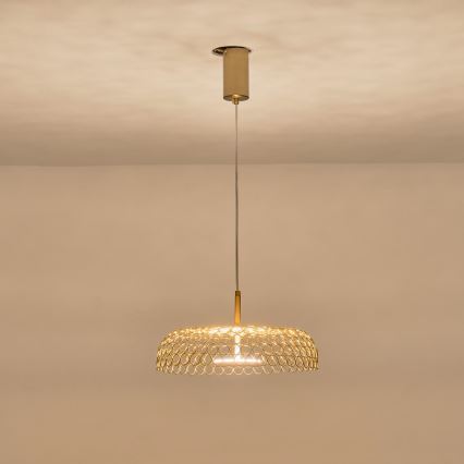 LED pendel LED/10W/230V 3000K guldfarvet diameter 35 cm