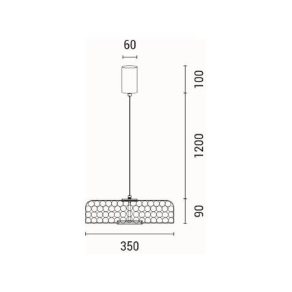 LED pendel LED/10W/230V 3000K guldfarvet diameter 35 cm