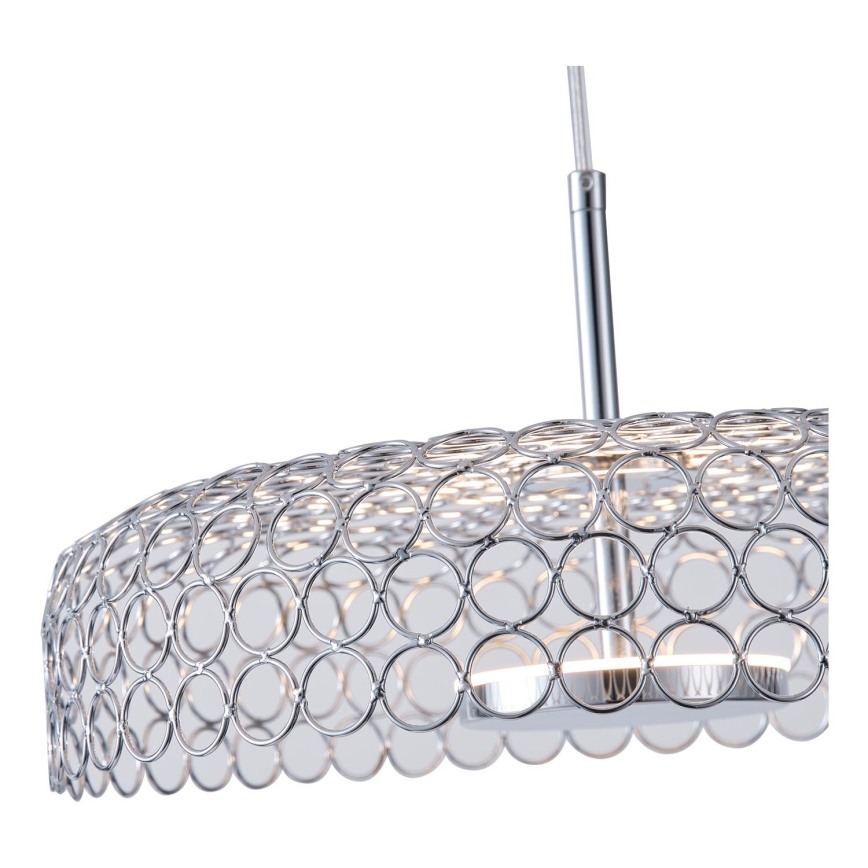 LED pendel LED/10W/230V 3000K skinnende krom diameter 35 cm