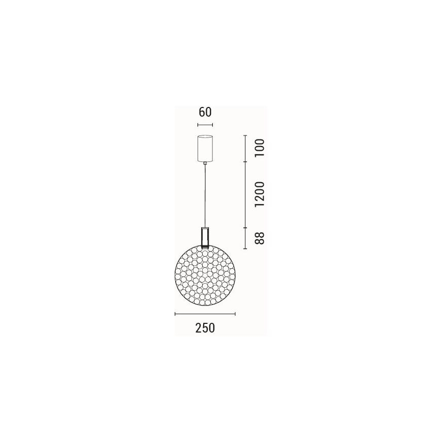 LED pendel LED/10W/230V 3000K skinnende krom diameter 35 cm