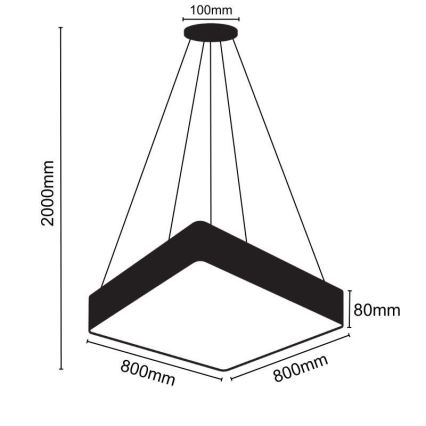 LED pendel LED/110W/230V 4000K 80x80 cm