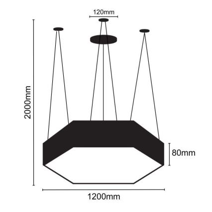 LED pendel LED/120W/230V 4000K diameter 120 cm