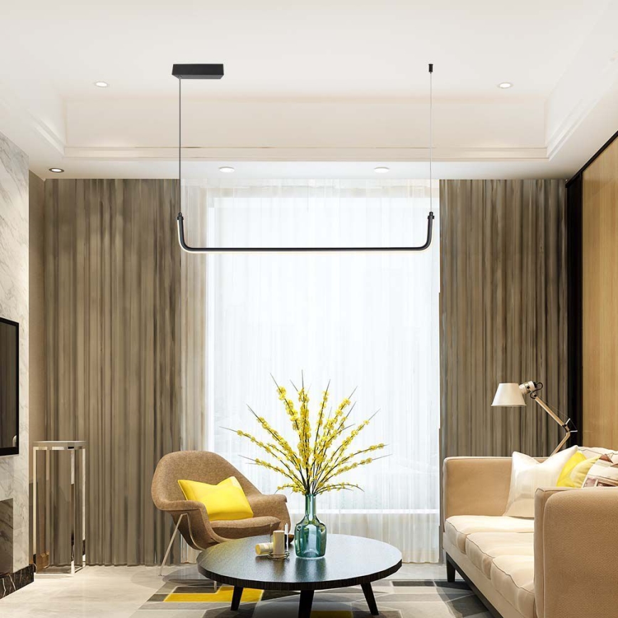 LED pendel LED/12W/230V 4000K 90 cm sort
