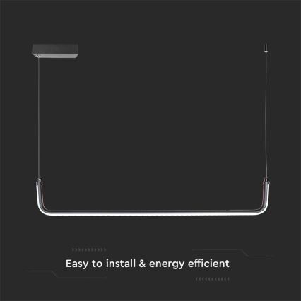 LED pendel LED/12W/230V 4000K 90 cm sort