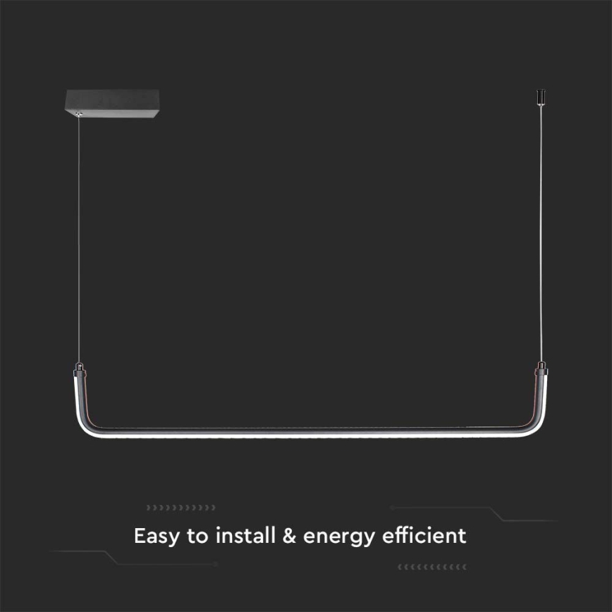 LED pendel LED/12W/230V 4000K 90 cm sort