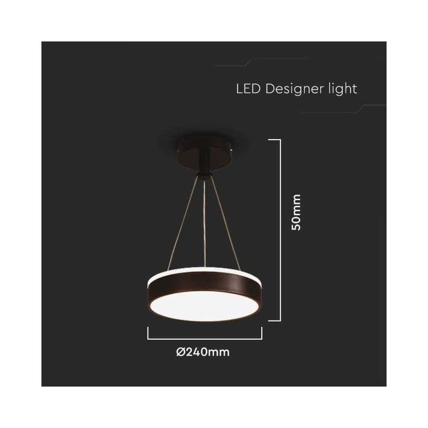 LED pendel LED/12W/230V 4000K sort