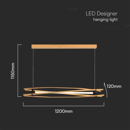 LED pendel LED/15W/230V 3000K brun