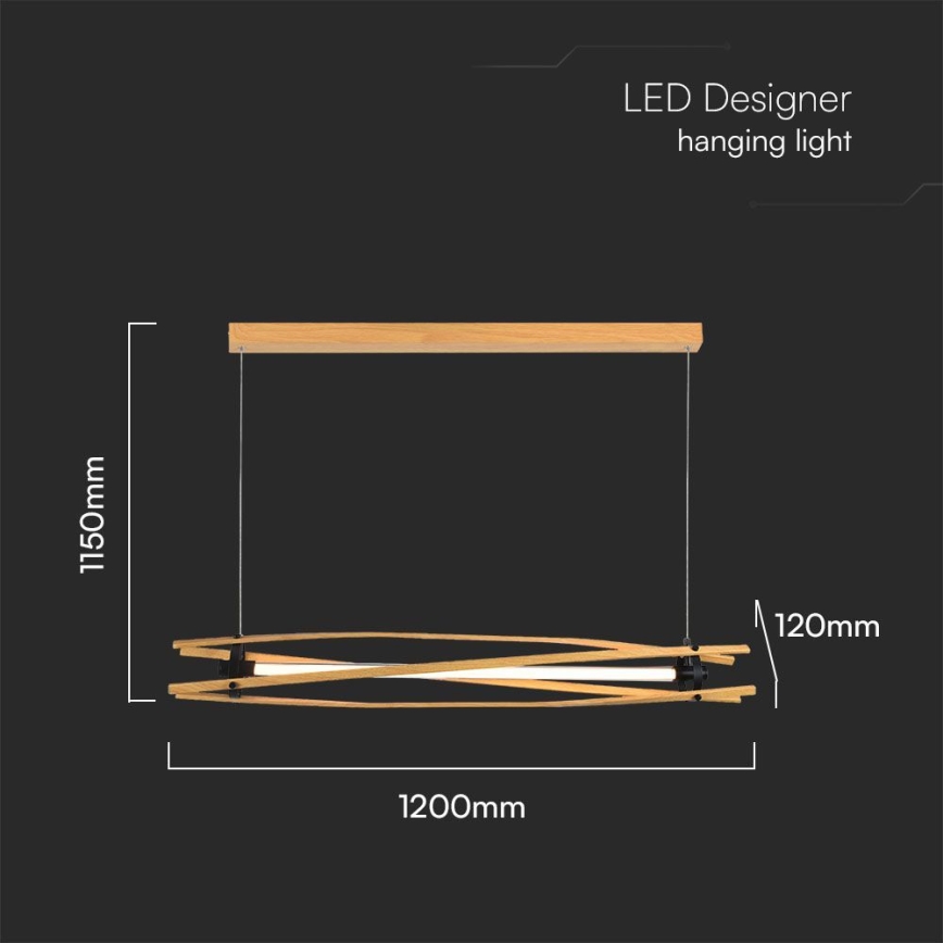 LED pendel LED/15W/230V 3000K brun