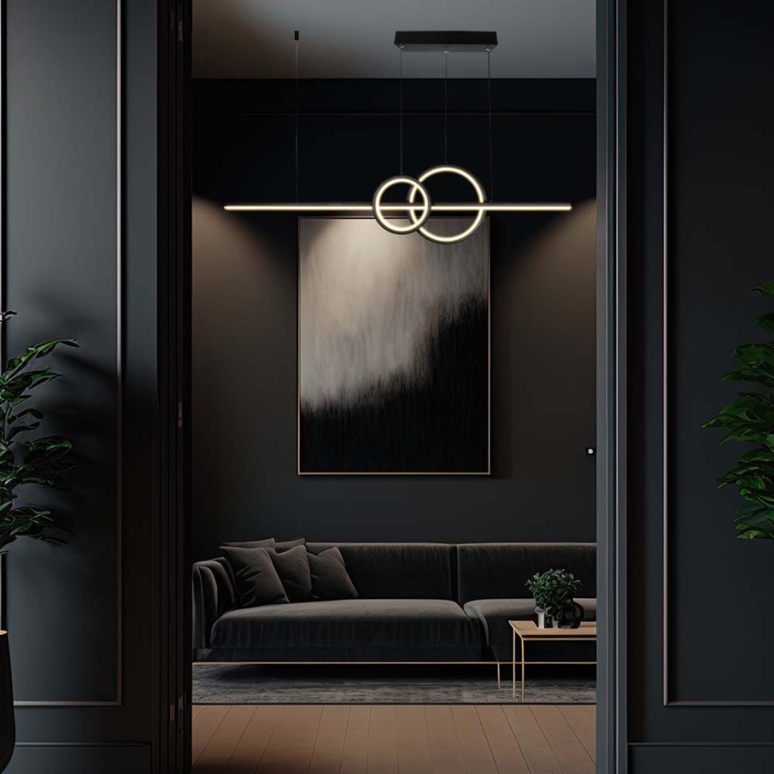 LED pendel LED/15W/230V 4000K 80 cm sort