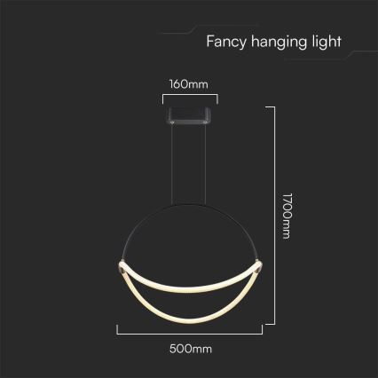 LED pendel LED/16W/230V 3000K diameter 50 cm