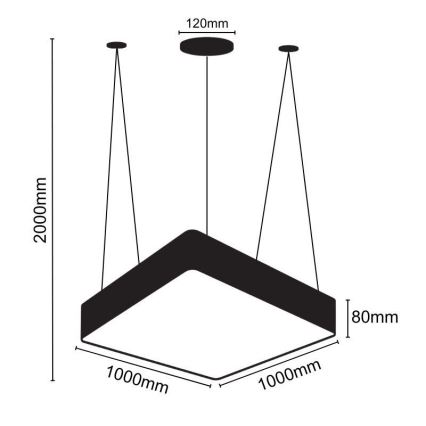 LED pendel LED/170W/230V 4000K 100x100 cm