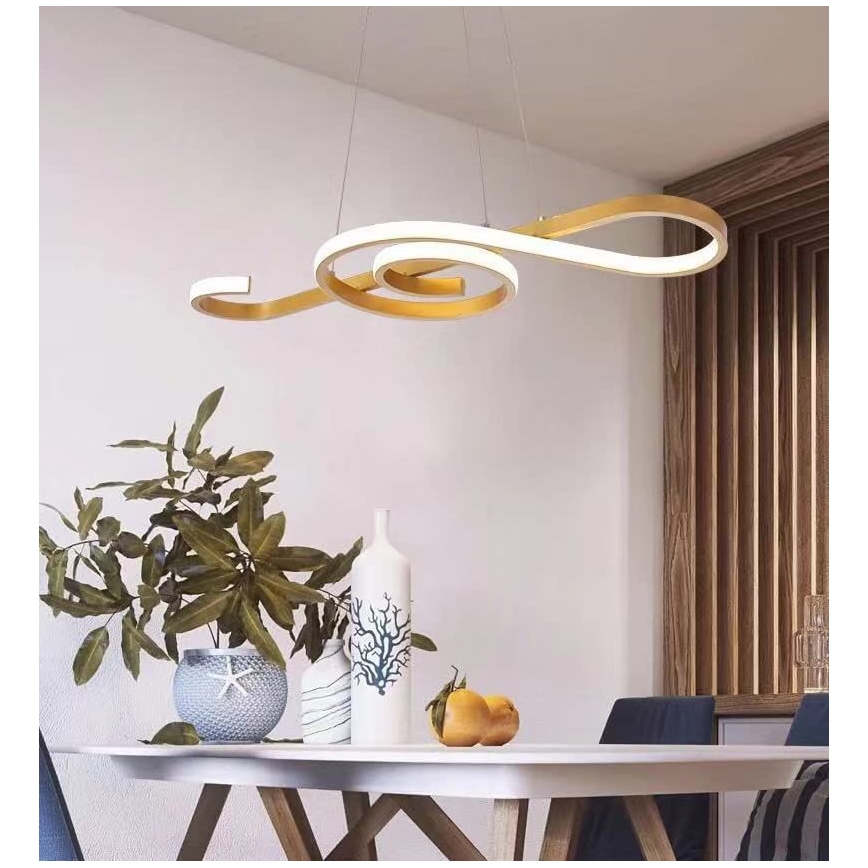LED pendel LED/18W/230V 3000K guldfarvet