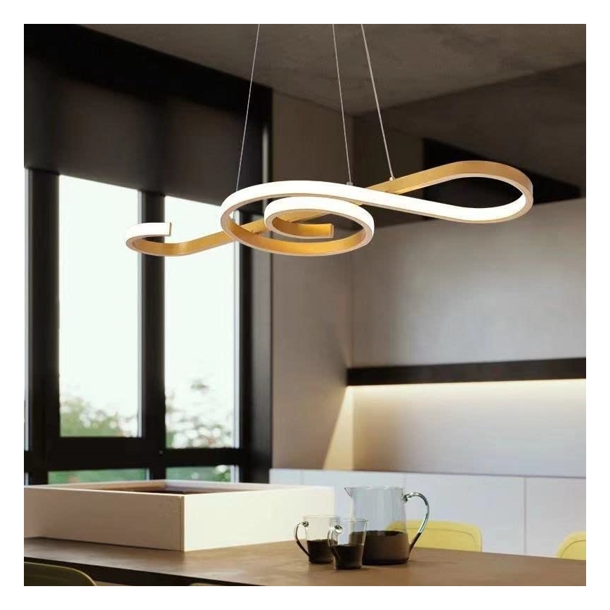 LED pendel LED/18W/230V 3000K guldfarvet
