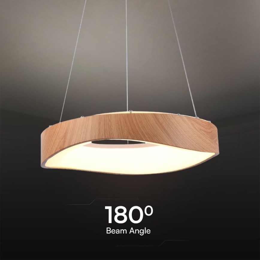 LED pendel LED/18W/230V 3000K ø 40 cm brun