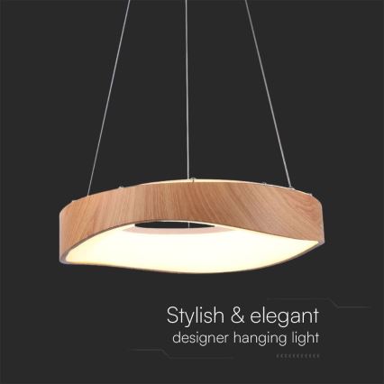 LED pendel LED/18W/230V 3000K ø 40 cm brun
