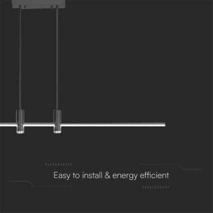 LED pendel LED/19W/230V 3000K sort