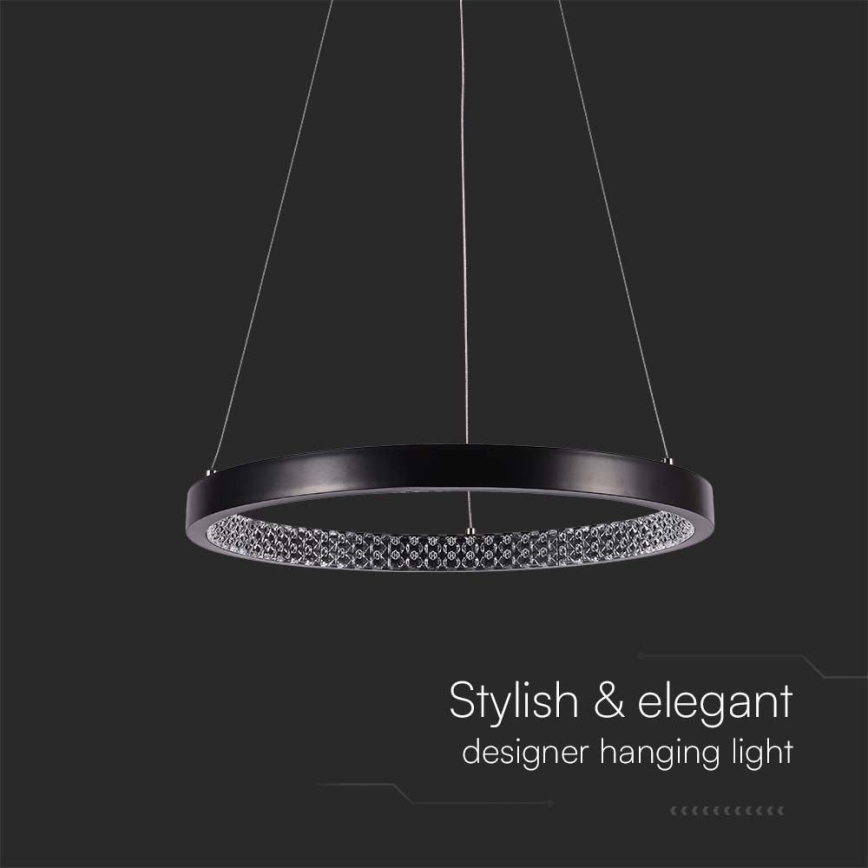 LED pendel LED/19W/230V 4000K sort