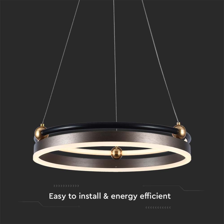 LED pendel LED/20W/230V 3000K diameter 42 cm brun