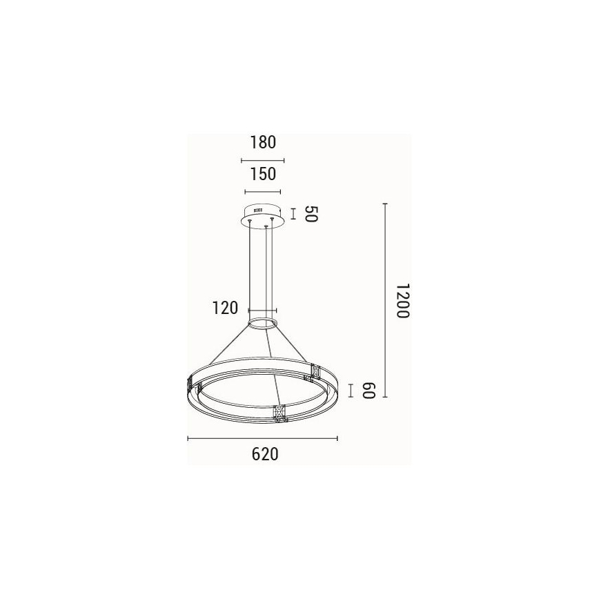 LED pendel LED/21W/230V 3000K 42x120 cm