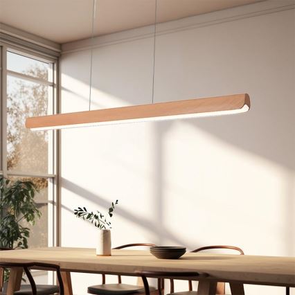 LED pendel LED/22W/230V 4000K 120 cm bøg/massivt træ