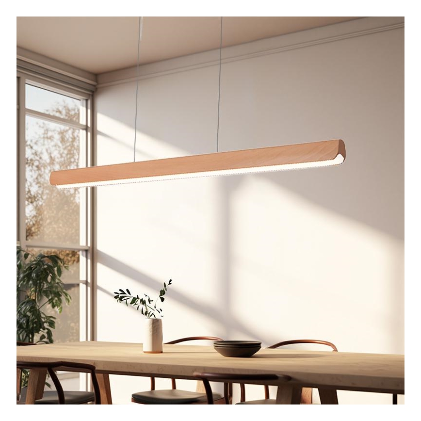 LED pendel LED/22W/230V 4000K 120 cm bøg/massivt træ