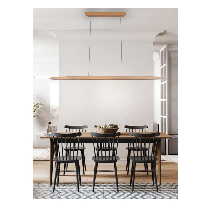 LED pendel LED/22W/230V 4000K 130 cm bøg/massivt træ