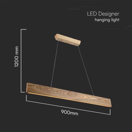 LED pendel LED/24W/230V 3000K brun