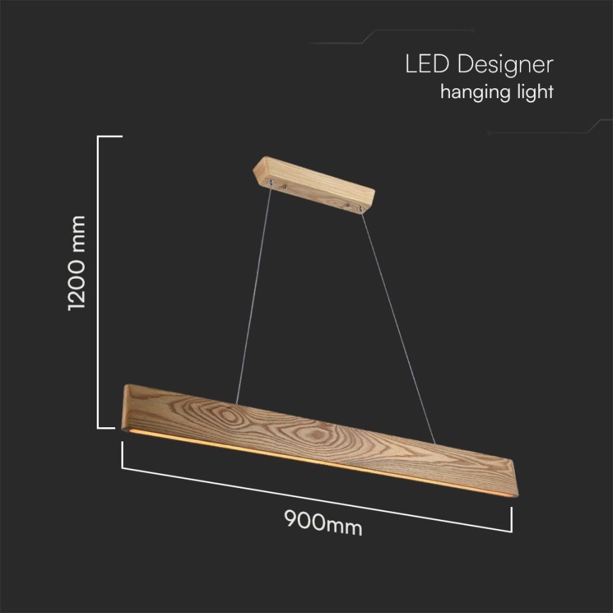 LED pendel LED/24W/230V 3000K brun