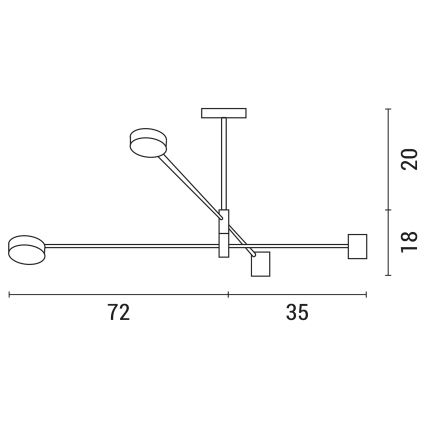 LED pendel LED/24W/230V 3000K guldfarvet