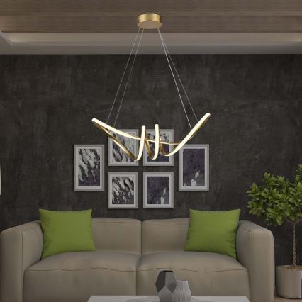LED pendel LED/24W/230V 3000K guldfarvet