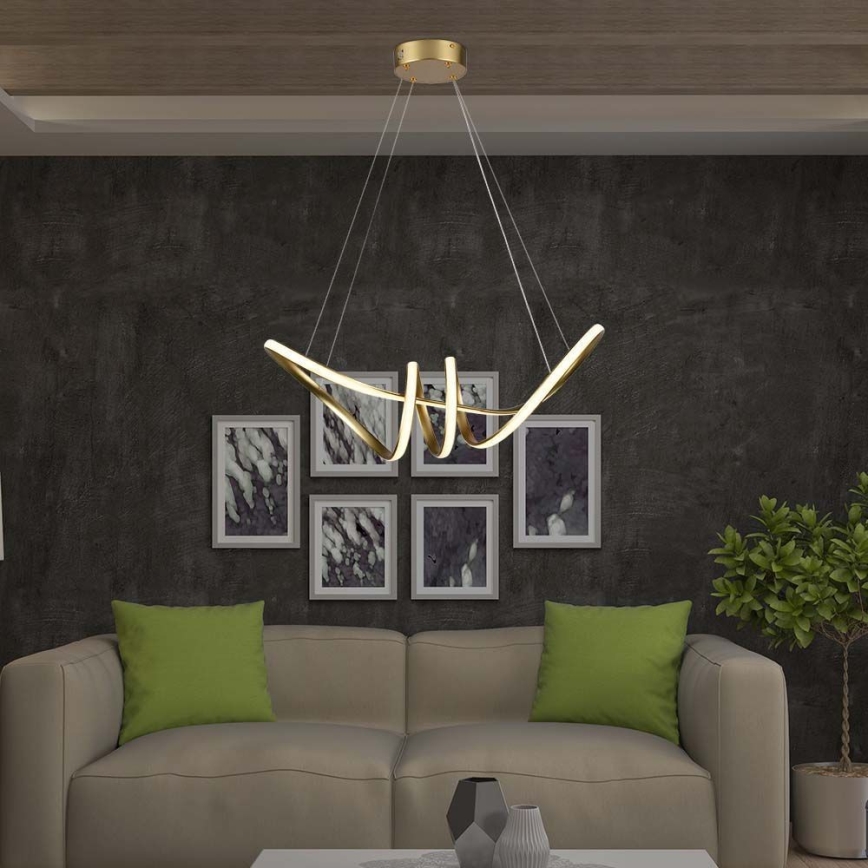 LED pendel LED/24W/230V 3000K guldfarvet