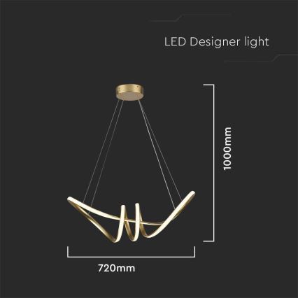 LED pendel LED/24W/230V 3000K guldfarvet