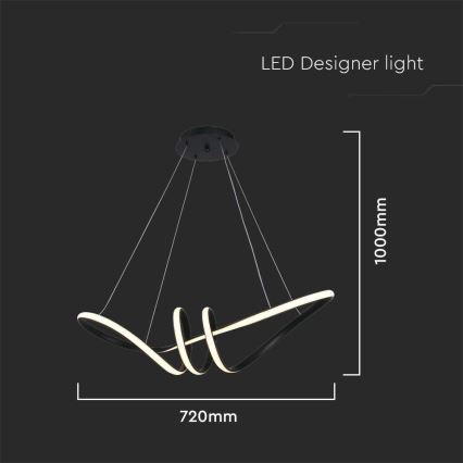 LED pendel LED/24W/230V 3000K sort