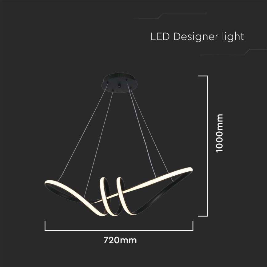 LED pendel LED/24W/230V 3000K sort