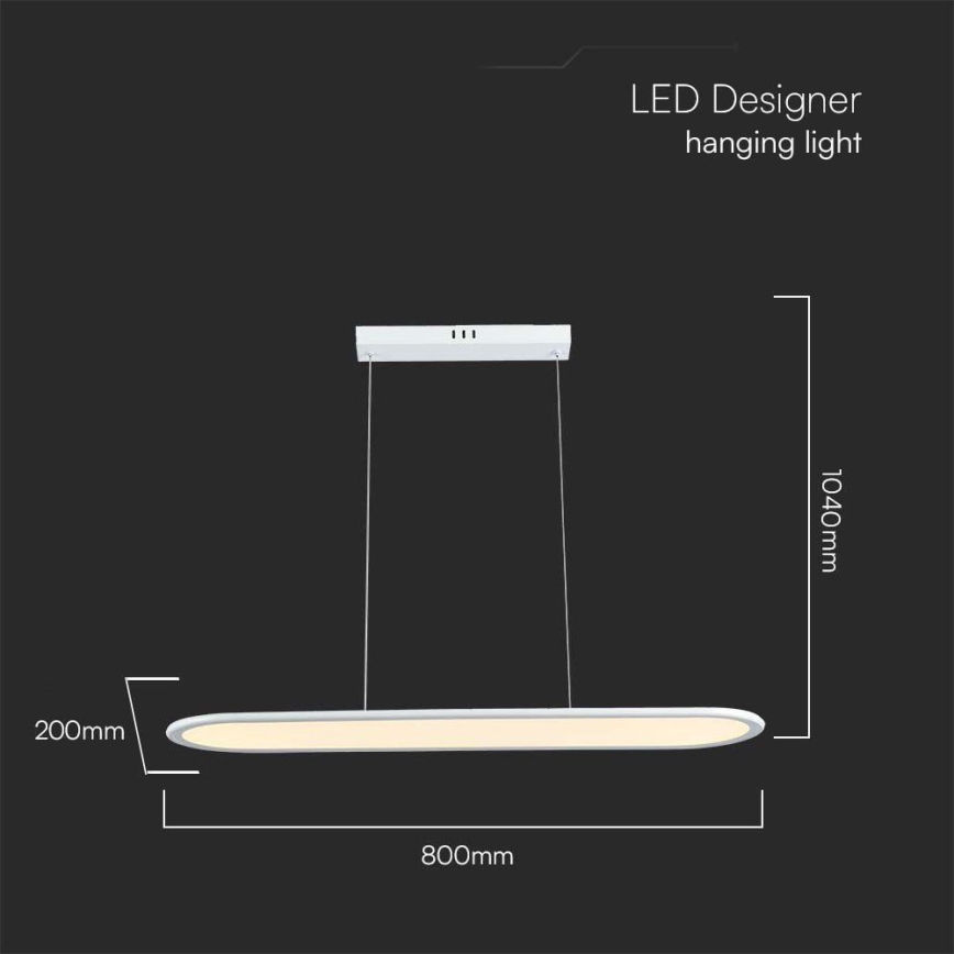 LED pendel LED/24W/230V 4000K hvid