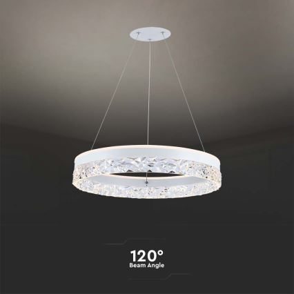 LED pendel LED/25W/230V 3000K diameter 50 cm hvid