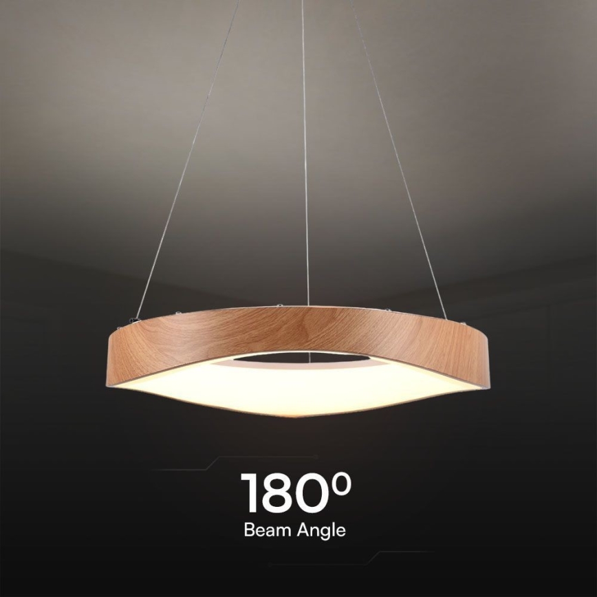 LED pendel LED/25W/230V 3000K ø 50 cm brun