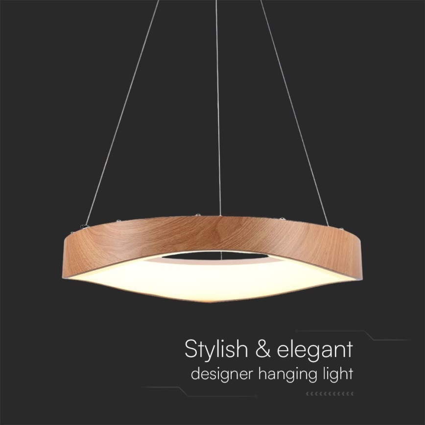 LED pendel LED/25W/230V 3000K ø 50 cm brun