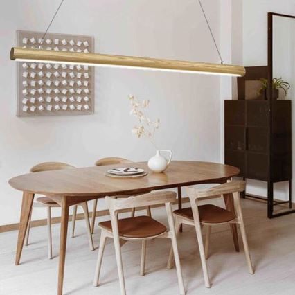 LED pendel LED/26W/230V 4000K 150 cm aske/massivt træ