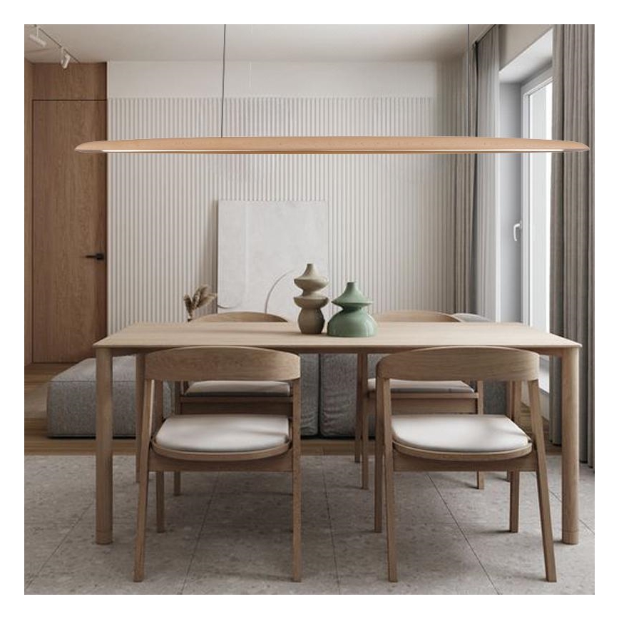 LED pendel LED/26W/230V 4000K 150 cm bøg/massivt træ